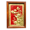  Tranh Hoa Sen 38x54cm nền đỏ,mạ vàng 24K 