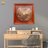  Tranh Trống đồng khảm ngũ sắc KT 80x80cm -ĐK mặt trống 60cm 