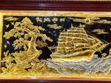  Tranh Thuận Buồm Xuôi Gió Đồng Vàng Dát Vàng 1m7x90cm 