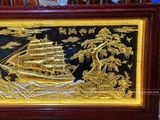  Tranh Thuận Buồm Xuôi Gió Đồng Vàng Dát Vàng 1m7x90cm 