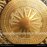  Tranh Trống gò vẽ nền KT 90x90cm - ĐK mặt trống 60cm, mạ vàng 24K 