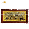  Tranh mừng thọ cụ ông đồng vàng nền xước dát khung đục kích thước 80x155cm - Tranh đồng cao cấp 