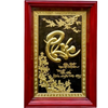  Chữ Phúc  55x81cm đồng vàng nền đen khung gỗ sồi 