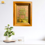  Tranh đồng Khuê Văn Các  28x38cm nền hồng 