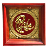  Tranh chữ Phúc 38x38cm nền đỏ 