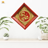  Tranh chữ Phúc hình thoi 38x38cm nền đỏ 