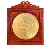  Tranh Trống đúc chìm khung dơi KT 60x60cm -ĐK mặt trống 40cm, mạ vàng 24K 