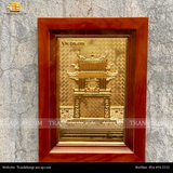  Tranh Khuê Văn Các 28x38cm mạ vàng 24K cả nền khung gỗ sồi 