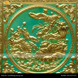  Tranh Hoa Sen 38x38cm không mạ nền xanh khung sồi 
