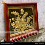  Tranh Hoa Sen 38x54cm không mạ nền đen khung sồi 