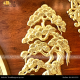  Tranh Trống đúc Tùng Mai KT 120x150 cm-ĐK mặt trống 80cm thếp vàng 24K 