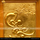  Tranh chữ Cha Mẹ  28x38cm mạ vàng 24K cả nền khung gỗ sồi 