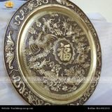  Tranh mâm Tứ Linh ĐK 81cm giả cổ 