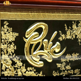  Tranh chữ Phúc ngang 48x68cm nền đen 