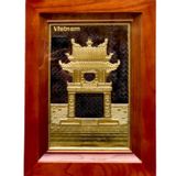  Tranh Khuê Văn Các 28x38cm không mạ nền đen khung gỗ sồi 