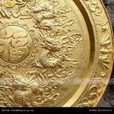  Tranh mâm Tứ Linh ĐK 81cm dát vàng 24K 