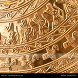  Tranh Trống đúc Tùng Mai KT 120x150 cm-ĐK mặt trống 80cm thếp vàng 24K 