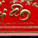  Tranh Tri Ân 68x108cm  không mạ nền đỏ khung sồi 