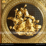  Tranh Hoa Sen 38x38cm nền đen, sen mạ vàng 10K 