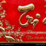  Tranh Tri Ân 68x108cm  không mạ nền đỏ khung sồi 
