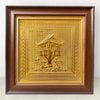  Tranh để bàn Chùa Một Cột đồng vàng mạ vàng 24K 42x42cm 