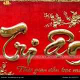  Tranh Tri Ân 68x108cm  không mạ nền đỏ khung sồi 