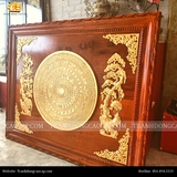  Tranh Trống đúc Tùng Mai KT 120x150 cm-ĐK mặt trống 80cm thếp vàng 24K 