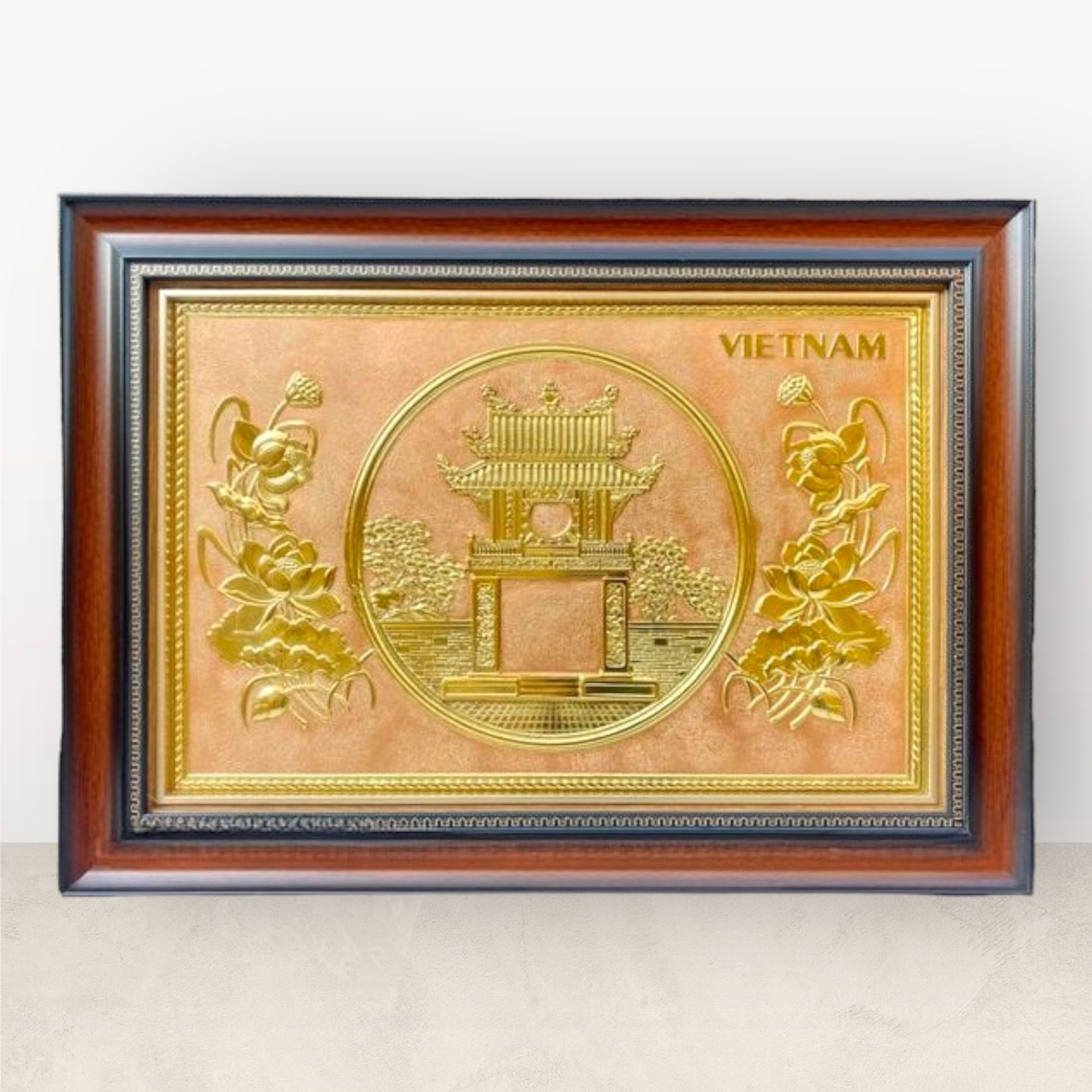  Tranh Văn Miếu đồng vàng 38X54cm mẫu 1 