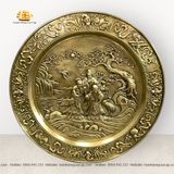  Tranh mâm đồng tam đa màu giả cổ đường kính 52cm 