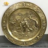  Tranh mâm đồng tam đa màu giả cổ đường kính 57cm 