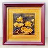  Tranh để bàn hoa sen đồng vàng mạ vàng 24K 30x30cm mẫu 1 