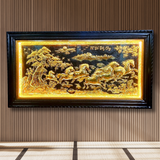  Tranh Mã Đáo Thành Công Đồng Vàng Dát Vàng 1m7x90cm 
