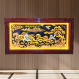  Tranh Mã Đáo Thành Công Đồng Vàng Dát Vàng 1m7x90cm 