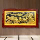  Tranh Mã Đáo Thành Công Đồng Vàng Dát Vàng 1m7x90cm 