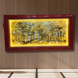  Tranh Vinh Quy Bái Tổ Đồng Vàng Dát Vàng 1m7x90cm 
