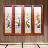  Tranh Tứ Quý Đồng Vàng Dát Vàng 1m2x40cm 