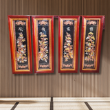  Tranh Tứ Quý Đồng Đỏ Dát Vàng 1m2x40cm 