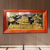  Tranh Thuận Buồm Xuôi Gió Đồng Vàng Dát Vàng 1m7x90cm 