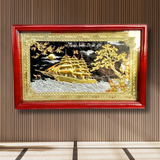  Tranh Thuận Buồm Xuôi Gió Đồng Vàng Dát Vàng 1m08x68cm 