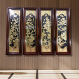  Tranh Tứ Quý Đồng Vàng Dát Vàng 1m27x41cm 