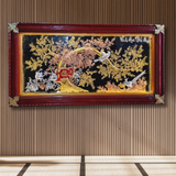  Tranh Vinh Hoa Phú Quý Đồng Vàng Dát Vàng Bạc 1m7x90cm 