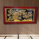  Tranh Vinh Hoa Phú Quý Đồng Vàng Dát Vàng Bạc 1m7x90cm 