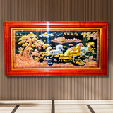  Tranh Mã Đáo Thành Công Đồng Đỏ Dát Vàng 1m7x90cm 