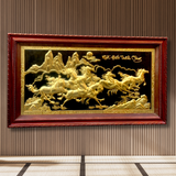  Tranh Mã Đáo Thành Công Đồng Vàng Mạ Vàng 1m55x80cm 