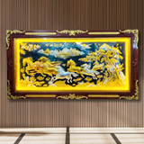  Tranh Mã Đáo Thành Công Đồng Vàng Dát Vàng 1m7x90cm 