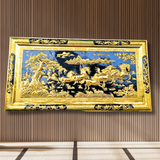  Tranh Mã Đáo Thành Công Đồng Vàng Dát Vàng 1m7x90cm 