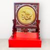  Tranh để bàn hoa sen đồng vàng mạ vàng 24K đk 20cm mẫu 6 