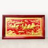  Tranh mã đáo thành công đồng vàng dát vàng nền đỏ 61x107cm 