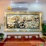  Tranh đồng Cội nguồn đồng vàng xước dát, khung đồng 120x230cm 