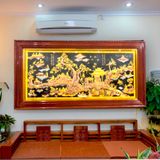  Tranh đồng Tranh Đồng quê đồng đỏ dát vàng 120x230cm 